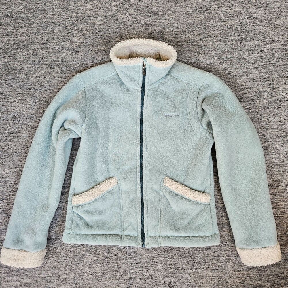 Vintage Patagonia Synchilla Windzone Jacket Women's Sage Green Fleece Sherpa EUC